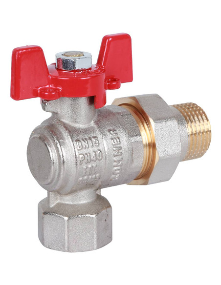 Кран шаровой ROMMER 1/2" угловой со сгоном (бабочка)