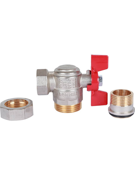 Кран шаровой ROMMER 3/4" угловой со сгоном (бабочка)