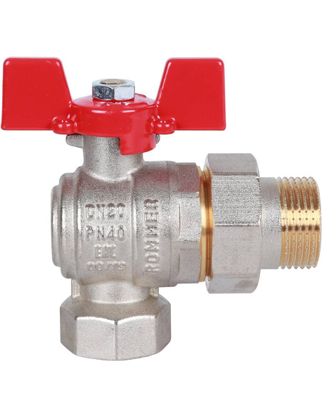 Кран шаровой ROMMER 3/4" угловой со сгоном (бабочка)