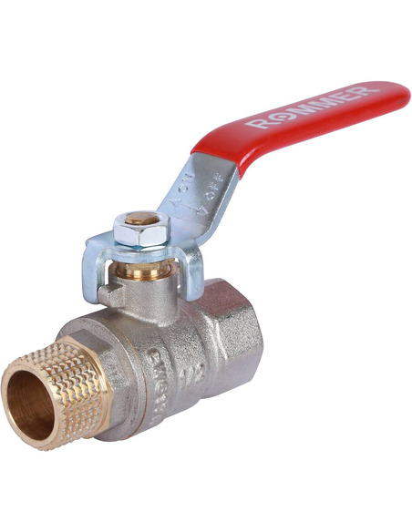 Кран шаровой ROMMER 1/2" НР-ВР (рычаг)
