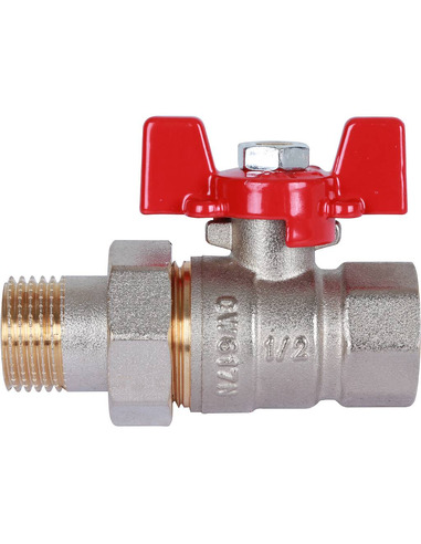 Кран шаровой ROMMER 1/2" со сгоном (бабочка)