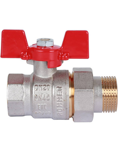Кран шаровой ROMMER 3/4" со сгоном (бабочка)