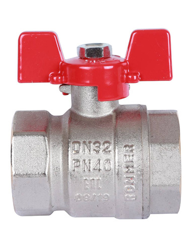 Кран шаровой ROMMER 1 1/4" ВР-ВР (бабочка)