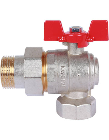 Кран шаровой ROMMER 1" угловой со сгоном (бабочка)