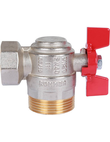 Кран шаровой ROMMER 1" угловой со сгоном (бабочка)