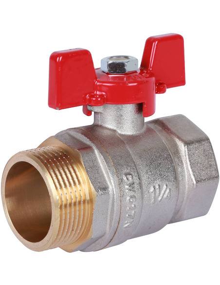 Кран шаровой ROMMER 1 1/4" НР-ВР (бабочка)