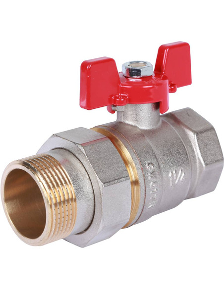 Кран шаровой ROMMER 1 1/4" со сгоном (бабочка)