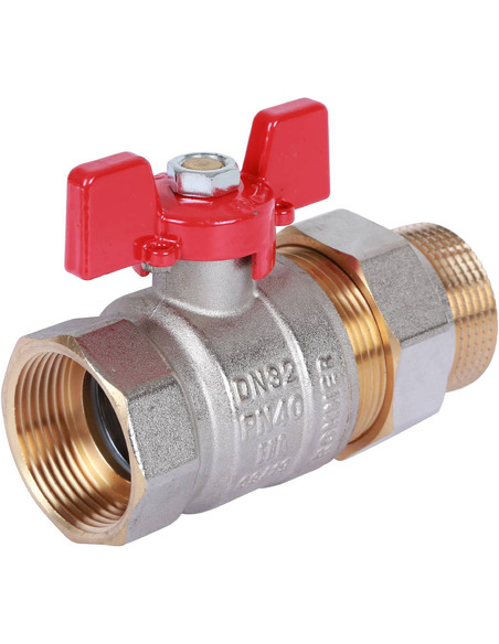 Кран шаровой ROMMER 1 1/4" со сгоном (бабочка)