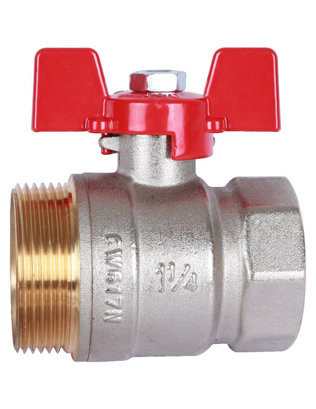 Кран шаровой ROMMER 1 1/4" со сгоном (бабочка)