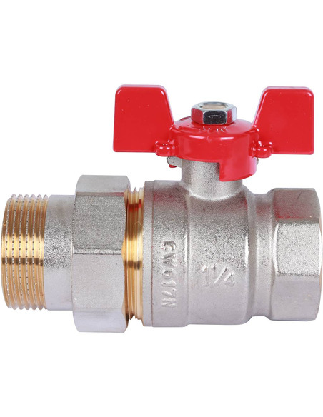 Кран шаровой ROMMER 1 1/4" со сгоном (бабочка)