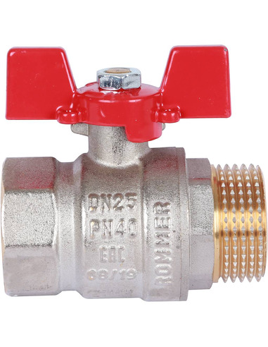 Кран шаровой ROMMER 1" НР-ВР (бабочка)