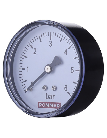 Манометр ROMMER 63 мм, 1/4", 0-6 бар, аксиальный