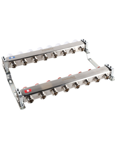 Коллектор ROMMER из нержавеющей стали без расходомеров 8 вых.