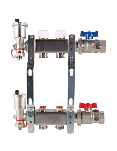 Коллектор ROMMER из нержавеющей стали в сборе без расходомеров 2 вых.
