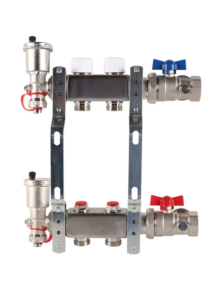 Коллектор ROMMER из нержавеющей стали в сборе без расходомеров 2 вых.
