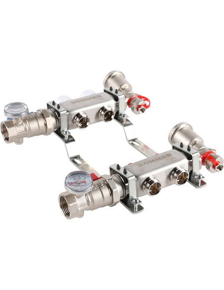 Коллектор ROMMER из нержавеющей стали в сборе без расходомеров 2 вых.