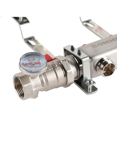 Коллектор ROMMER из нержавеющей стали в сборе без расходомеров 2 вых.