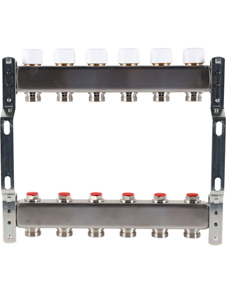 Коллектор ROMMER из нержавеющей стали без расходомеров 6 вых.