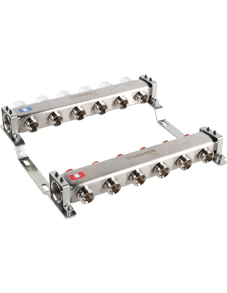 Коллектор ROMMER из нержавеющей стали без расходомеров 6 вых.