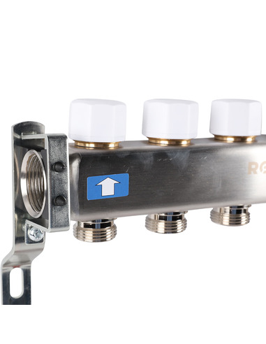 Коллектор ROMMER из нержавеющей стали без расходомеров 6 вых.