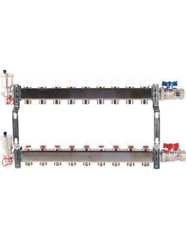 Коллектор ROMMER из нержавеющей стали в сборе без расходомеров 9 вых.