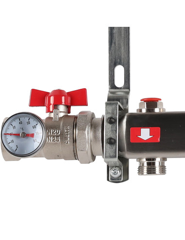 Коллектор ROMMER из нержавеющей стали в сборе без расходомеров 9 вых.