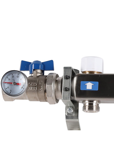 Коллектор ROMMER из нержавеющей стали в сборе без расходомеров 9 вых.