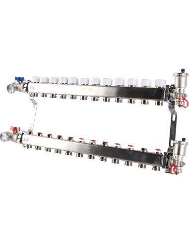 Коллектор ROMMER из нержавеющей стали в сборе без расходомеров 12 вых.