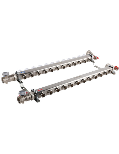 Коллектор ROMMER из нержавеющей стали в сборе без расходомеров 12 вых.