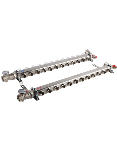 Коллектор ROMMER из нержавеющей стали в сборе без расходомеров 12 вых.