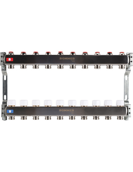 Коллектор ROMMER из нержавеющей стали без расходомеров 10 вых.