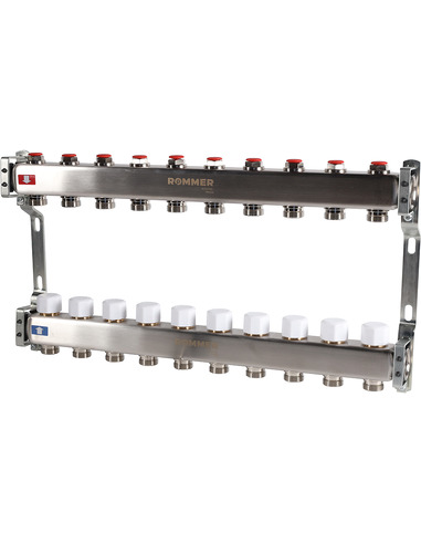 Коллектор ROMMER из нержавеющей стали без расходомеров 10 вых.