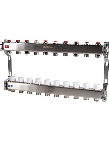 Коллектор ROMMER из нержавеющей стали без расходомеров 10 вых.
