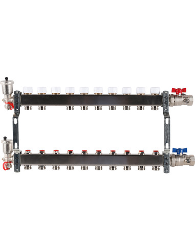 Коллектор ROMMER из нержавеющей стали в сборе без расходомеров 10 вых.