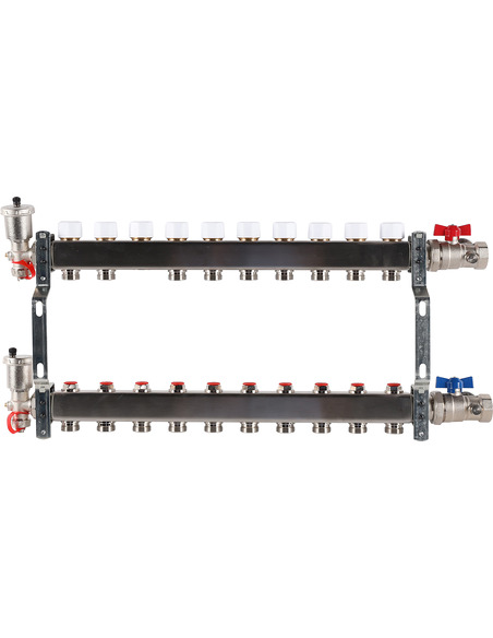 Коллектор ROMMER из нержавеющей стали в сборе без расходомеров 10 вых.