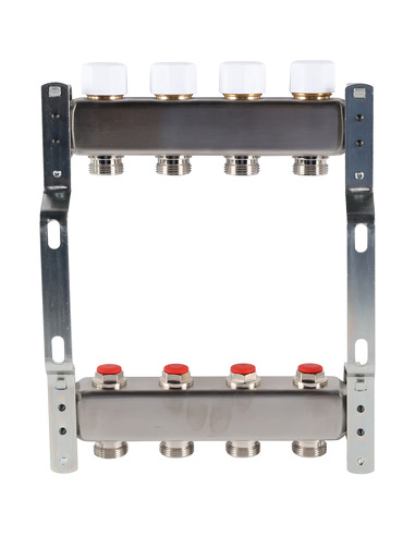 Коллектор ROMMER из нержавеющей стали без расходомеров 4 вых.