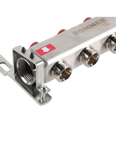 Коллектор ROMMER из нержавеющей стали без расходомеров 4 вых.