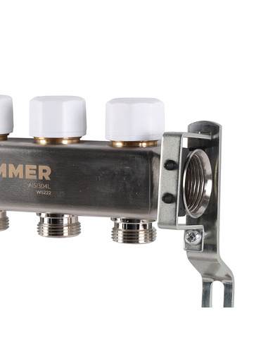 Коллектор ROMMER из нержавеющей стали без расходомеров 4 вых.