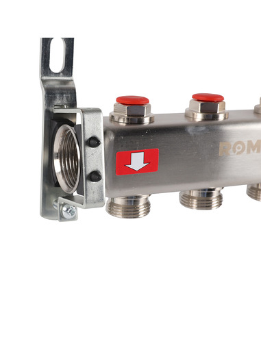 Коллектор ROMMER из нержавеющей стали без расходомеров 4 вых.