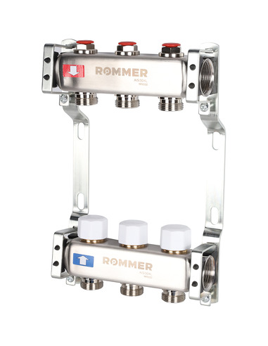 Коллектор ROMMER из нержавеющей стали без расходомеров 3 вых.