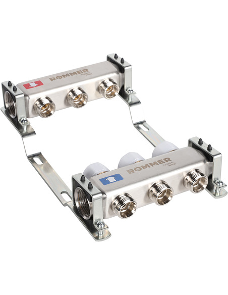 Коллектор ROMMER из нержавеющей стали без расходомеров 3 вых.