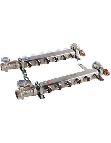 Коллектор ROMMER из нержавеющей стали в сборе без расходомеров 6 вых.