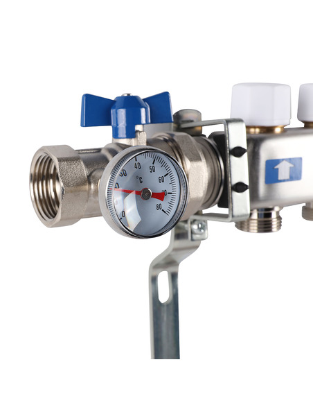 Коллектор ROMMER из нержавеющей стали в сборе без расходомеров 6 вых.