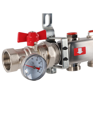 Коллектор ROMMER из нержавеющей стали в сборе без расходомеров 6 вых.