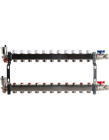 Коллектор ROMMER из нержавеющей стали в сборе без расходомеров 11 вых.