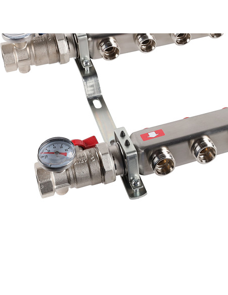 Коллектор ROMMER из нержавеющей стали в сборе без расходомеров 11 вых.