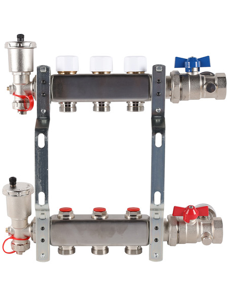 Коллектор ROMMER из нержавеющей стали в сборе без расходомеров 3 вых.