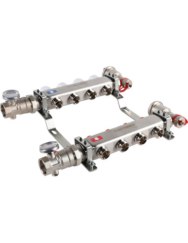 Коллектор ROMMER из нержавеющей стали в сборе без расходомеров 4 вых.