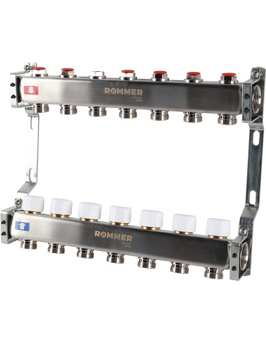 Коллектор ROMMER из нержавеющей стали без расходомеров 7 вых.