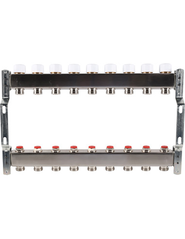 Коллектор ROMMER из нержавеющей стали без расходомеров 9 вых.